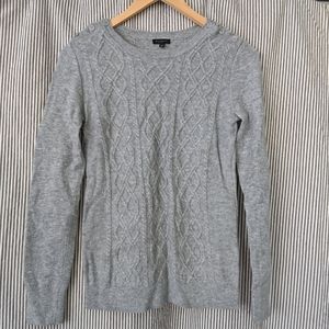 Talbot's grey cable knit sweater xs button detail